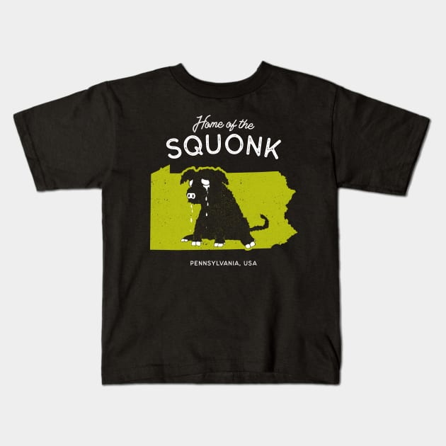 Home of the Squonk - Pennsylvania, USA Cryptid Kids T-Shirt by Strangeology